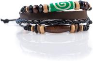 moneta jewelry handmade tribal artisan craft multi strand bracelet: a stylish genuine leather fashion accessory logo