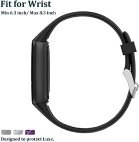 img 3 attached to Фитнес-трекер Fitbit Luxe: спортивный ремешок с защитным чехлом - прозрачный фиолетовый силиконовый ремешок для женщин, мужчин и девочек