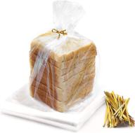 🍞 100 pack reusable clear bread bags with ties - airtight and moisture-free storage solution for homemade bread, ideal for home bakers and bakery owners логотип