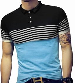 img 4 attached to Kuboyee Shirts Contrast Stitching T Shirts Men's Clothing and T-Shirts & Tanks