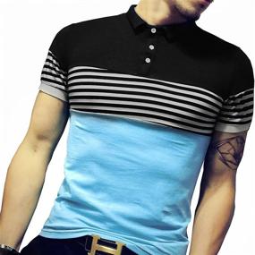 img 2 attached to Kuboyee Shirts Contrast Stitching T Shirts Men's Clothing and T-Shirts & Tanks