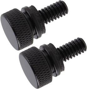 img 4 attached to 🔩 High-Quality Stainless Steel Seat Bolt Rear Mount Screw for Harley Davidson 1996-2021, 2 PCS - Black Finish