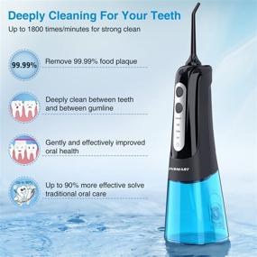 img 3 attached to 🚿 Cordless Water Dental Flosser Teeth Cleaner, INSMART Professional 300ML Tank DIY Mode USB Rechargeable Dental Oral Irrigator for Home and Travel, IPX7 Waterproof, 3 Modes Irrigate for Oral Care