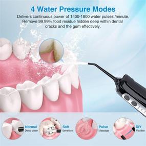 img 1 attached to 🚿 Cordless Water Dental Flosser Teeth Cleaner, INSMART Professional 300ML Tank DIY Mode USB Rechargeable Dental Oral Irrigator for Home and Travel, IPX7 Waterproof, 3 Modes Irrigate for Oral Care