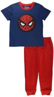 🕷️ marvel spider-man 2-piece jogger set for boys - spidey shirt and sports pants logo