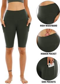 img 2 attached to 🩳 WHOUARE 4 Pack Women's Biker Yoga Shorts with Pockets, High Waist Tummy Control Workout Shorts