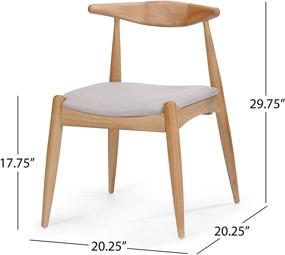 img 2 attached to 🪑 Стильные и удобные: Набор из 2 стульев для обеденного стола Christopher Knight Home Francie из ткани с отделкой из дуба в бежевом цвете.