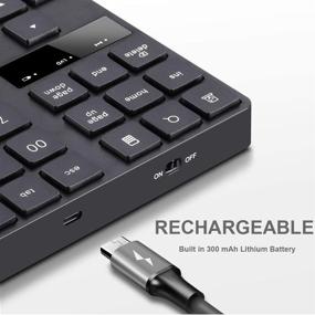 img 3 attached to Portable USB Wireless Numeric Keypad: Ultra-Silent 35-Keys Rechargeable External Pad for MacBook/MacBook Pro/Air and Windows Laptop