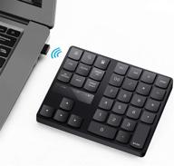 portable usb wireless numeric keypad: ultra-silent 35-keys rechargeable external pad for macbook/macbook pro/air and windows laptop logo