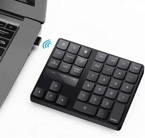 img 4 attached to Portable USB Wireless Numeric Keypad: Ultra-Silent 35-Keys Rechargeable External Pad for MacBook/MacBook Pro/Air and Windows Laptop