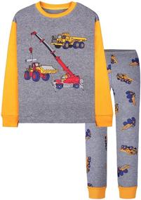 img 4 attached to Excavator Pajamas: Stylish Toddler Sleepwear for Boys - Clothing for Comfortable Nights & Cozy Mornings