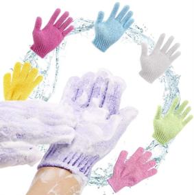 img 1 attached to Revitalize Your Skin with 14 Pairs of Exfoliating Bath Gloves in 7 Vibrant Colors!