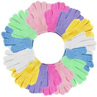 revitalize your skin with 14 pairs of exfoliating bath gloves in 7 vibrant colors! logo