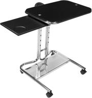 🖥️ calico designs 51200 chrome and black glass laptop cart with mouse tray - enhanced seo logo