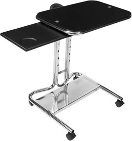 img 4 attached to 🖥️ Calico Designs 51200 Chrome and Black Glass Laptop Cart with Mouse Tray - Enhanced SEO
