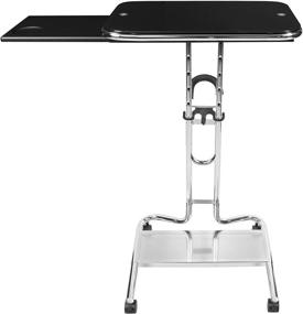 img 3 attached to 🖥️ Calico Designs 51200 Chrome and Black Glass Laptop Cart with Mouse Tray - Enhanced SEO
