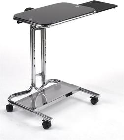 img 2 attached to 🖥️ Calico Designs 51200 Chrome and Black Glass Laptop Cart with Mouse Tray - Enhanced SEO