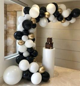 img 3 attached to 🎈 SOOTA Balloon Arch Garland Kit Decorations - 134 Pieces White Black Gold Latex Balloons for Baby Shower Wedding Birthday Grad Anniv Party Background DIY Décor