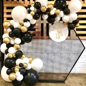 img 4 attached to 🎈 SOOTA Balloon Arch Garland Kit Decorations - 134 Pieces White Black Gold Latex Balloons for Baby Shower Wedding Birthday Grad Anniv Party Background DIY Décor