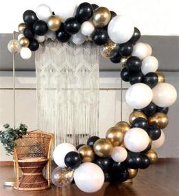 img 2 attached to 🎈 SOOTA Balloon Arch Garland Kit Decorations - 134 Pieces White Black Gold Latex Balloons for Baby Shower Wedding Birthday Grad Anniv Party Background DIY Décor