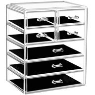 💄 urmoms large capacity acrylic makeup organizer: 7 drawer makeup storage box for jewelry, lipstick, and cosmetics – perfect for bathroom countertop and dresser display logo