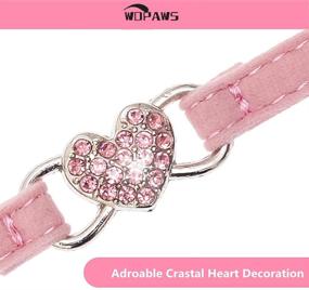 img 1 attached to 🐱 Pink Adjustable Heart Bling Cat Collar with Safety Belt, Bell, and 8-10 inch Fit - Ideal for Kitten Cats