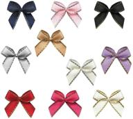 🎀 aysekone 100-piece mini metallic edge satin bowknot flowers: perfect for diy crafts, sewing, scrapbooking, wedding décor, and gift decoration (mixed 10 colors) logo