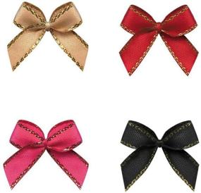 img 2 attached to 🎀 Aysekone 100-Piece Mini Metallic Edge Satin Bowknot Flowers: Perfect for DIY Crafts, Sewing, Scrapbooking, Wedding Décor, and Gift Decoration (Mixed 10 Colors)