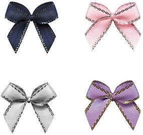 img 3 attached to 🎀 Aysekone 100-Piece Mini Metallic Edge Satin Bowknot Flowers: Perfect for DIY Crafts, Sewing, Scrapbooking, Wedding Décor, and Gift Decoration (Mixed 10 Colors)