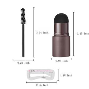 img 3 attached to 👁️ Waterproof Eyebrow Stamp Stencil Kit - Brow Definer Eyebrow Shaping Kit with 10 Reusable Stencils - Includes 2 Eyebrow Pen Brushes and Dark Brown Hairline Shadow Powder Stick