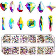 💎 240 pieces multi shapes ab nail diamond flatback rhinestones: enhance nail, clothes, shoes, bags, crafts, and makeup logo