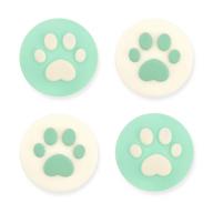 🎮 enhance your gaming experience with geekshare 4pcs silicone cat paw joycon thumb grip set for switch lite and oled – vibrant spring green логотип