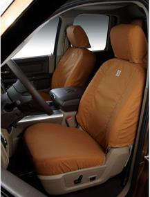 img 1 attached to Carhartt SeatSaver Front Row Custom Fit Seat 🚗 Cover for Ram Models - Duck Weave (Brown): Covercraft SSC3457CABN