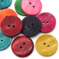 50pcs wood sewing buttons: 2 hole round mixed design, 3cm diameter for scrapbooking and crafts logo