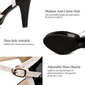 img 2 attached to Fashion T Strap Platform Leather Shoes（Black，8 5） Women's Shoes for Pumps