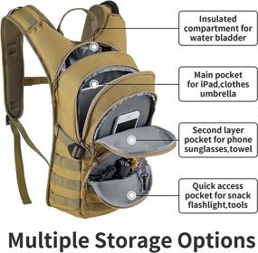 img 3 attached to 🎒 Stay Hydrated Anywhere with the MIRACOL Hydration Backpack: A Tactical Insulated Water Pack for Men and Women, Perfect for Hiking, Camping, Traveling, Running, Walking, and Hunting