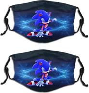 😷 sonic the hedgehog kids reusable face cover dustproof mask for boys and girls (pack of 2) logo