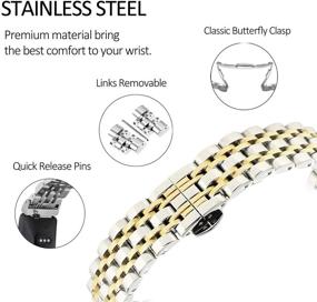 img 1 attached to 💎 Chofit Metal Bracelet for Fitbit Inspire/ Inspire HR/Inspire 2 - Stainless Steel Replacement Strap for Women (Silver-Gold)