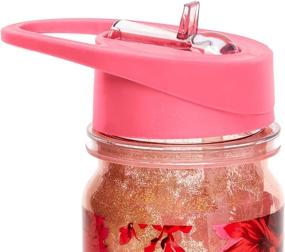 img 3 attached to 🌸 ban.do Insulated Water Bottle with Straw: BPA Free, 16 oz Pink/Red Floral Tumbler with Glitter - Potpourri