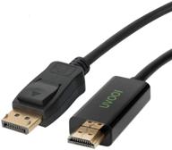 10ft displayport to hdmi cable, uvooi dp to hdmi male to male adapter, 1080p support for video and audio - gold-plated logo