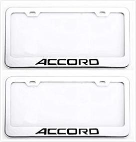 img 3 attached to 🚗 Auggies Accord Letters H Stainless Steel Chrome Silver License Plate Frame - Rust-Free Holder with Caps and Screws for Honda Accord (2)