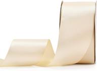 🎁 yama double face satin ribbon - 2 inch 25 yards: ideal for elegant gift wrapping in ivory logo