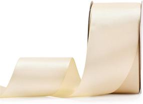 img 4 attached to 🎁 YAMA Double Face Satin Ribbon - 2 Inch 25 Yards: Ideal for Elegant Gift Wrapping in Ivory
