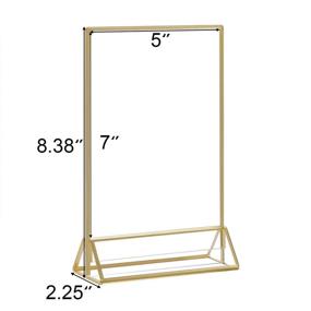 img 2 attached to Gold Acrylic Sign Holder & Picture Frames: Clear 🖼️ Double Sided Menu/Wedding Table Number Display - 5x7 Size (6 Pack)