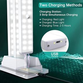 img 3 attached to 💡 Convenient 3-Pack LED Closet Lights with Charging Station: Motion Sensor Lights for Kitchen, Wardrobe, Hallway