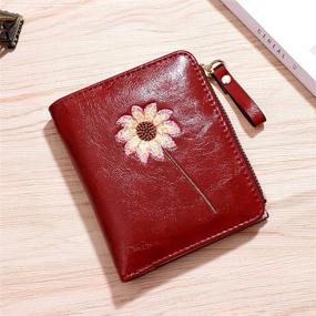 img 1 attached to AOXONEL Girls Wallet: Small Bifold Rfid Wallet for Teen Girls – Compact, Cute Mini Zipper Coin Card Purse for Women and Kids (Red)