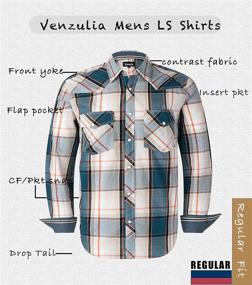 img 2 attached to 👕 Navy Blue Western Sleeve Regular Fit Men's Clothing by VENZULIA: Perfect Blend of Style and Comfort