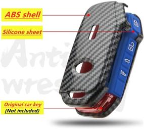 img 1 attached to 🔑 Ultimate Protection: BINFHONG Carbon Black Key Fob Cover for Kia Ceed Cerato Forte NIRO Seltos Sorento Soul Sportage Telluride - With Keychain & Remote Control Safety