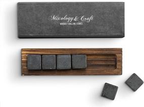 img 2 attached to 🥃 Premium Whiskey Stones Gift Set for Men: 6 Granite Chilling Rocks in a Classy Wood Tray - Perfect Whiskey Gift for Men, Dad, Husband, Boyfriend