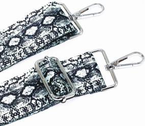 img 2 attached to 👜 Adjustable Length Handbag Strap - 2" Wide, 29"-51.5" - Canvas Replacement Purse Strap with Metal Silver Buckles (Style7)